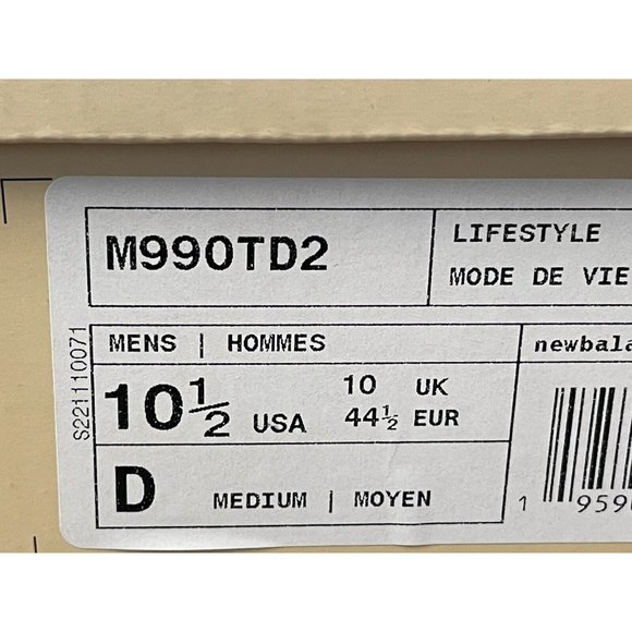 New Balance 990v2 x Teddy Santis Marblehead Incense M990TD2 Men\'s Size 10.5 US